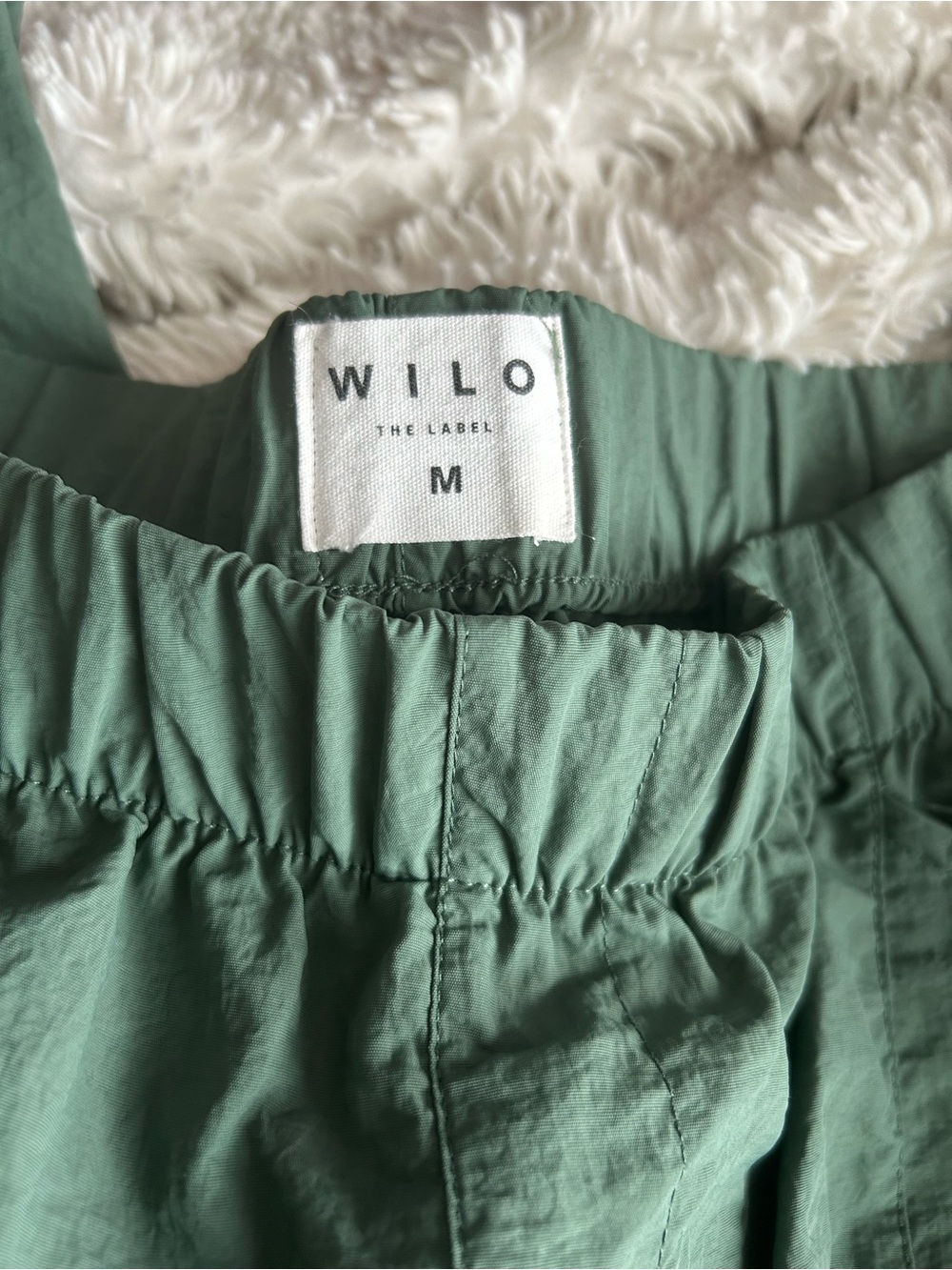 Wilo The Label Women's Nylon Green Cargo Joggers with Elastic Cuffs Size Medium - Picture 6 of 8